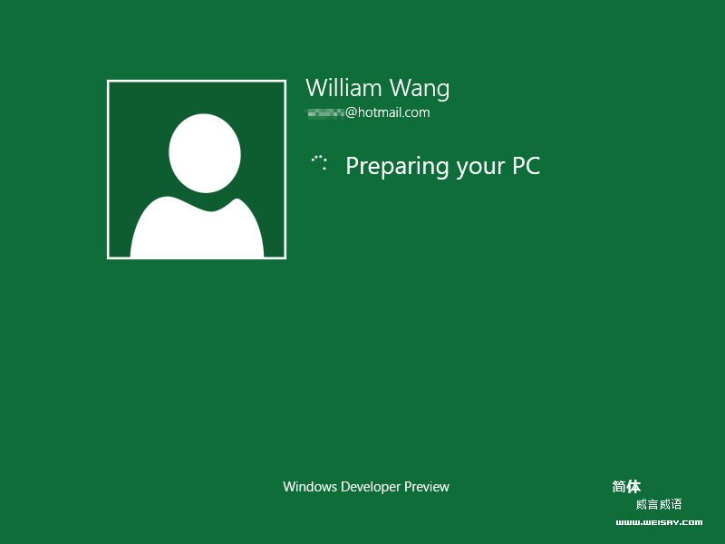 Windows8预览版初体验：登录
